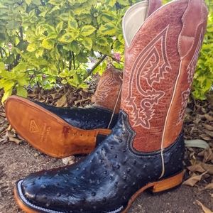 Genuine leather with ostrich print